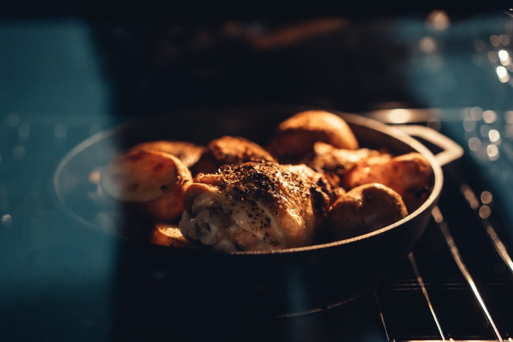pollo alla griglia pollo al forno patate al forno